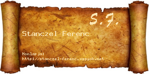 Stanczel Ferenc névjegykártya
